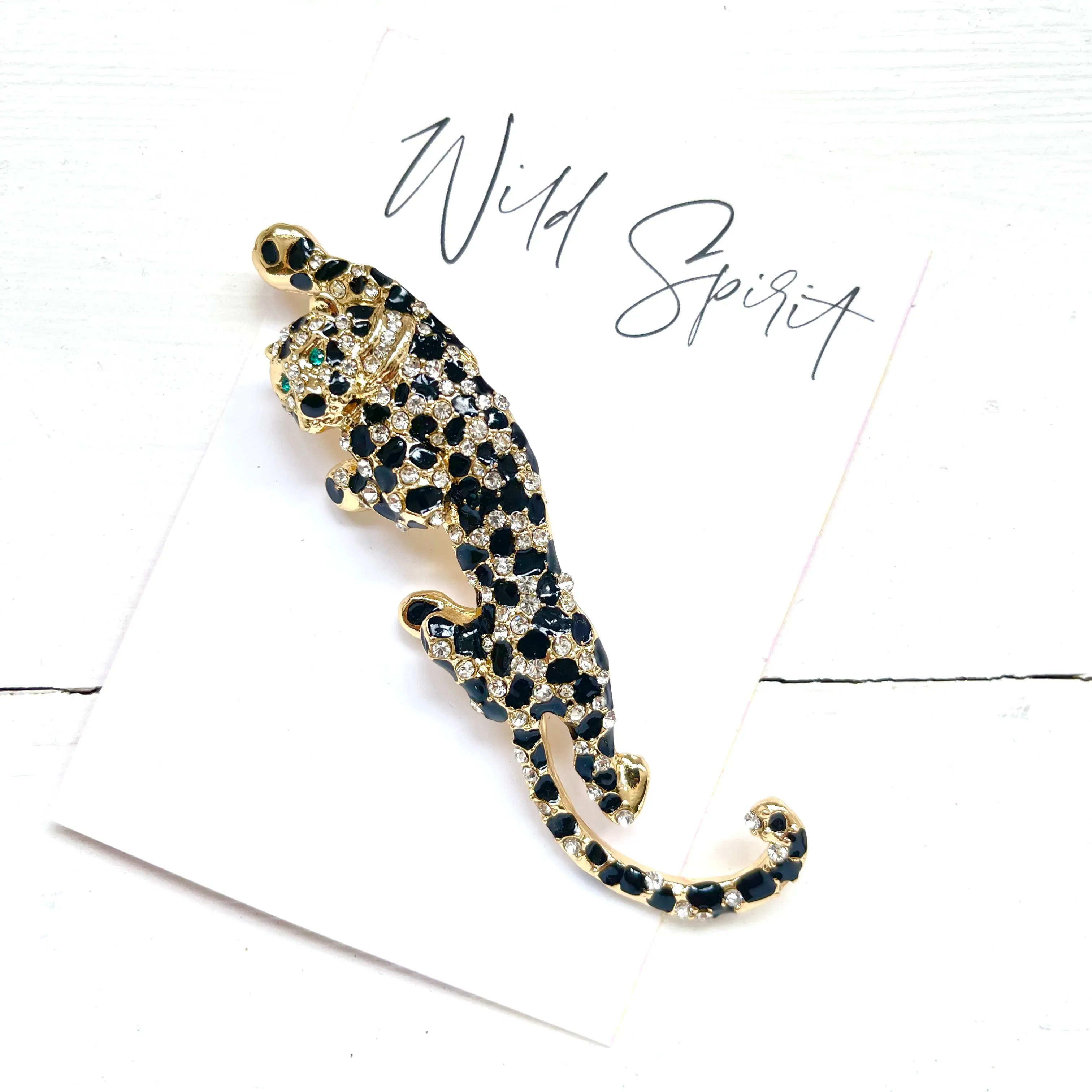 Climbing Leopard Brooch