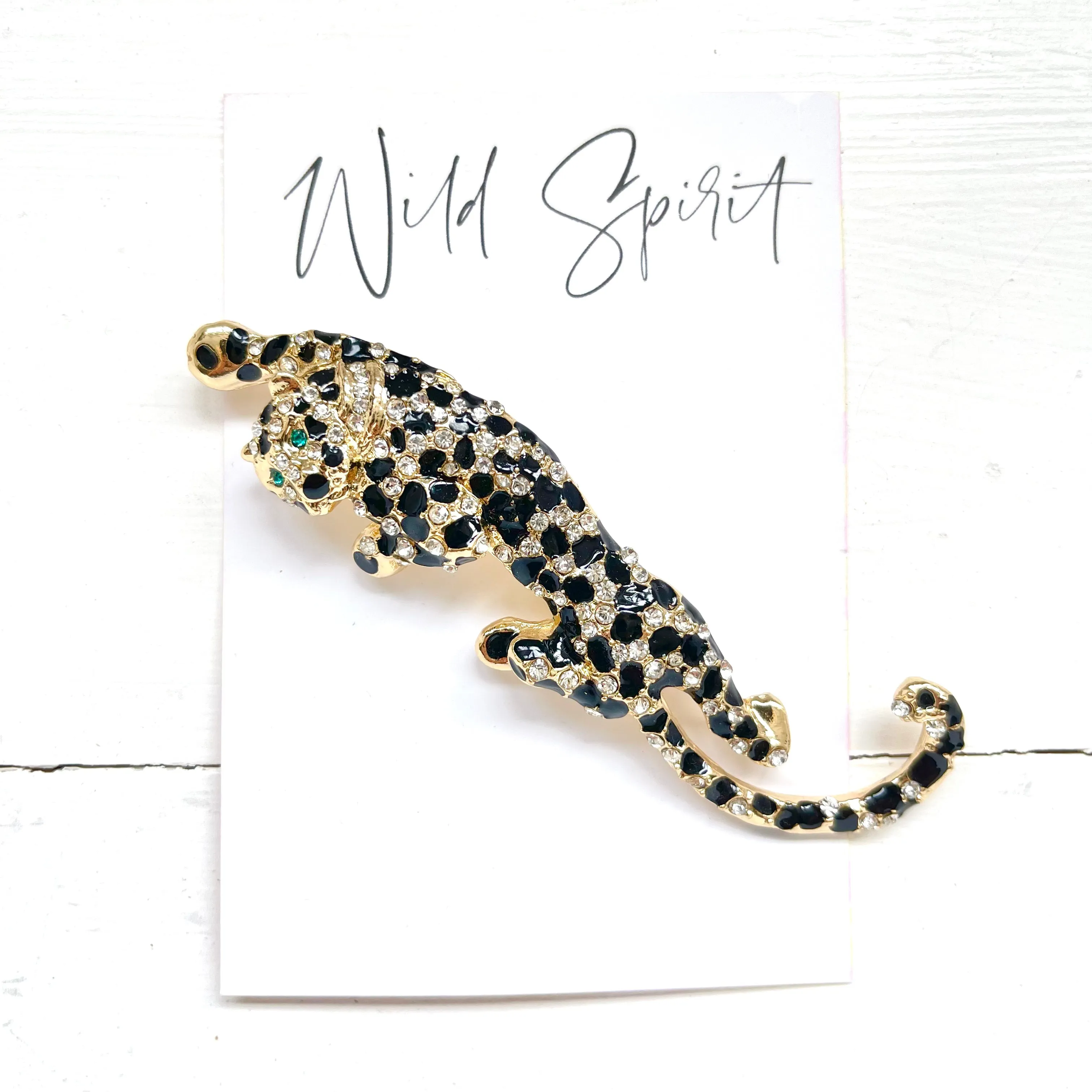 Climbing Leopard Brooch