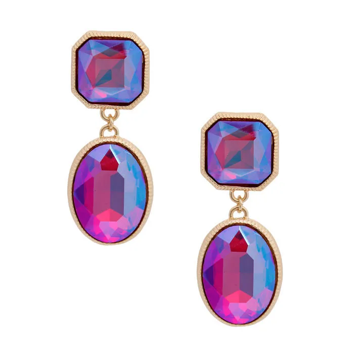 Clip On Medium Crystal Earrings for Women