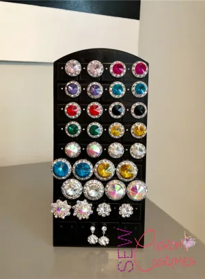 Crystal AB 20mm- Clip On Earrings