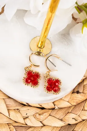 Crystal Avenue Farah Red Morocco Earrings