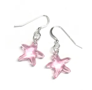 Crystal Starfish Earrings - Light Rose