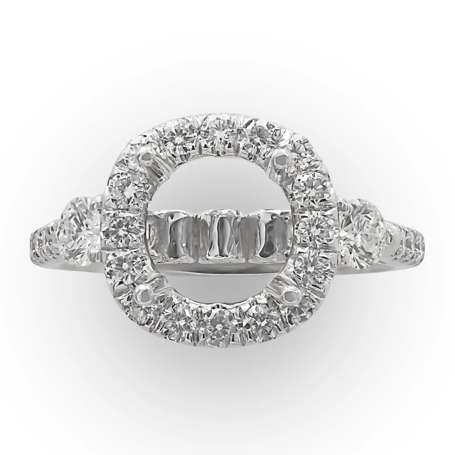 Cushion Halo Diamond Semi-mount Ring