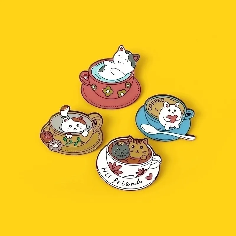 Cute Pin Cat Alloy Enamel Unisex Brooches