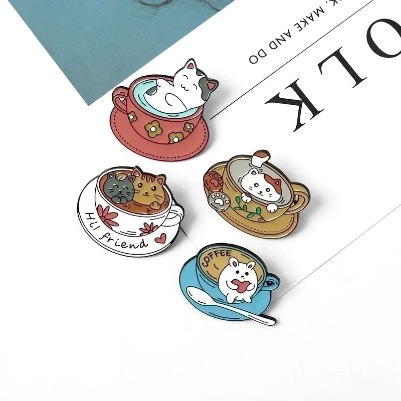 Cute Pin Cat Alloy Enamel Unisex Brooches