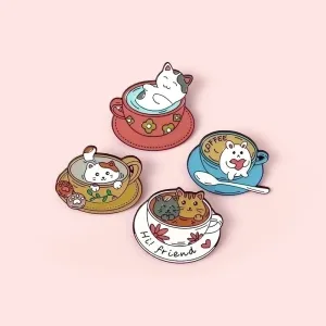 Cute Pin Cat Alloy Enamel Unisex Brooches