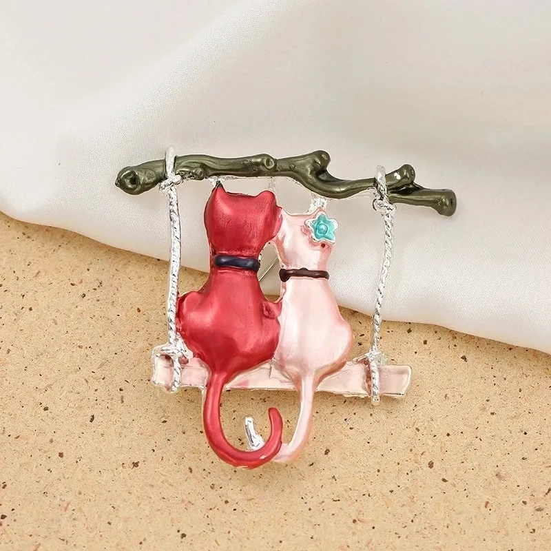 Cute Pin Cat Alloy Enamel Women'S Brooches