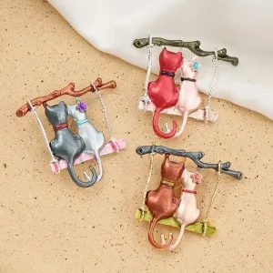 Cute Pin Cat Alloy Enamel Women'S Brooches