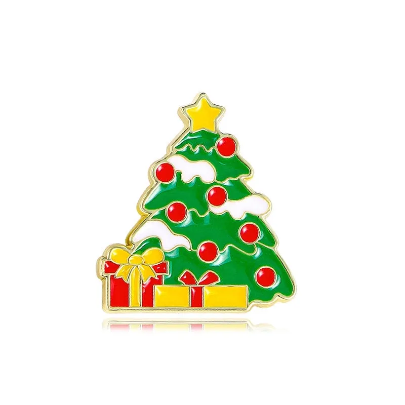 Cute Pin Christmas Tree Snowman Snowflake Alloy Enamel Unisex Brooches