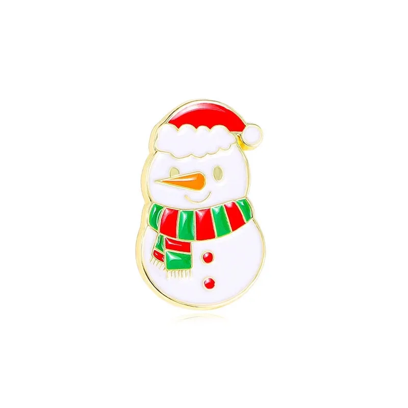 Cute Pin Christmas Tree Snowman Snowflake Alloy Enamel Unisex Brooches