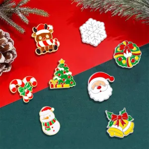 Cute Pin Christmas Tree Snowman Snowflake Alloy Enamel Unisex Brooches