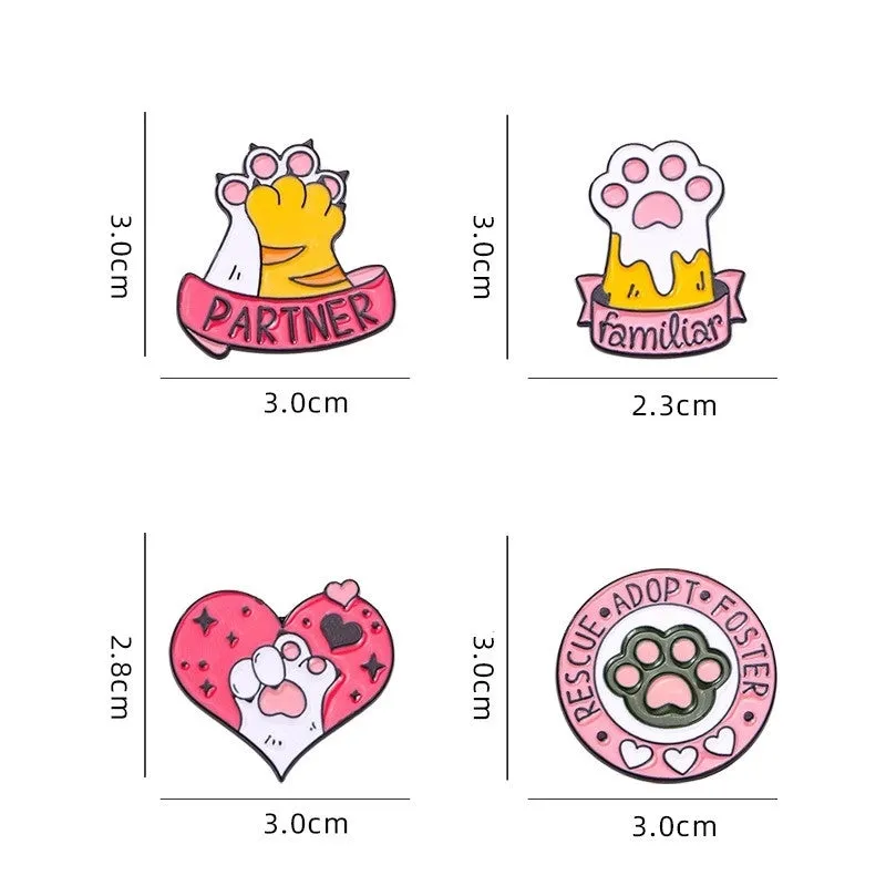 Cute Pin Letter Paw Print Alloy Enamel Stoving Varnish Kid'S Brooches