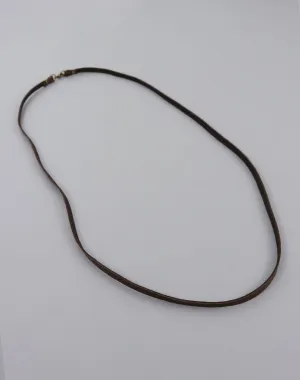 Dark Brown Leather Necklace, (1pc)