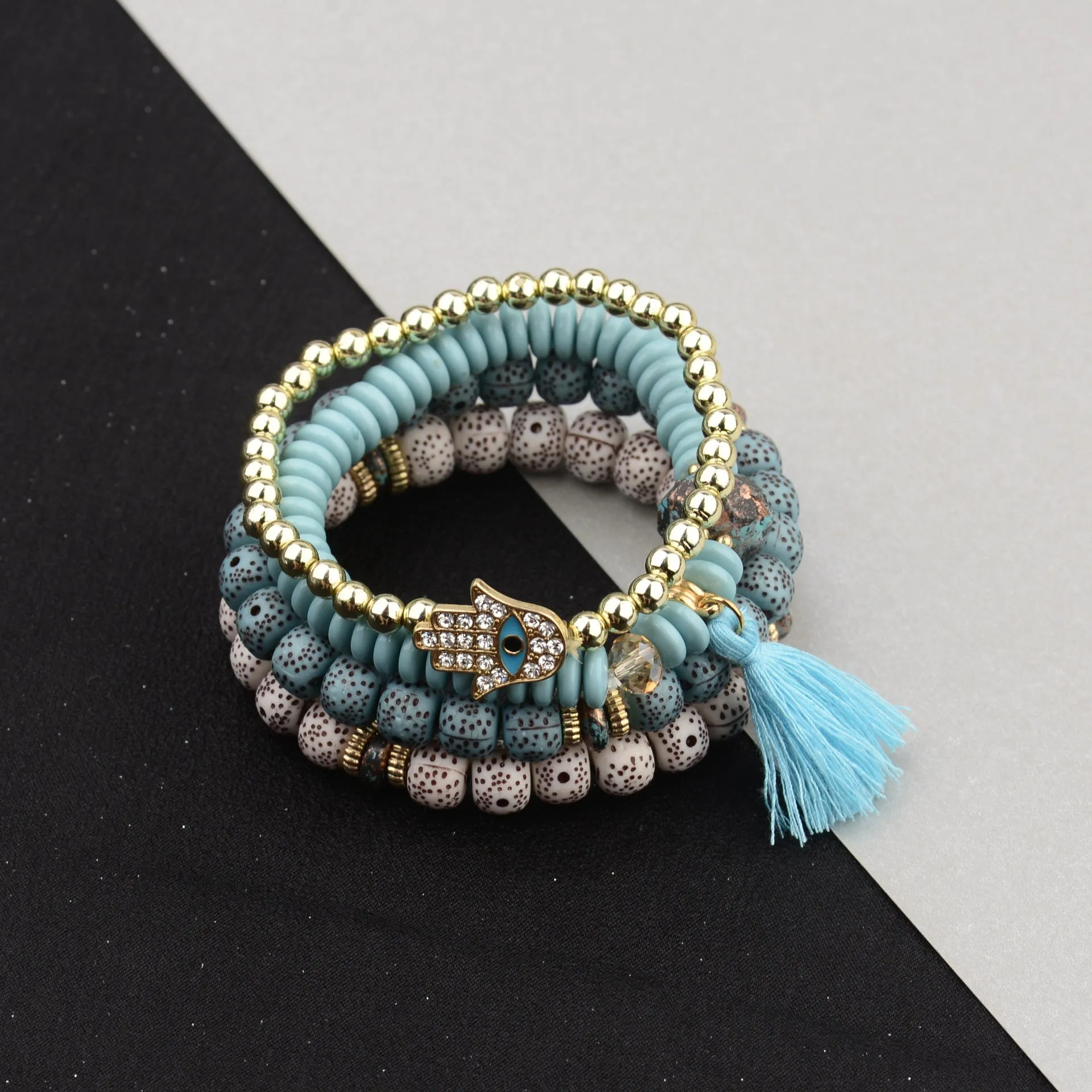 diy handmade beaded multilayer bracelet