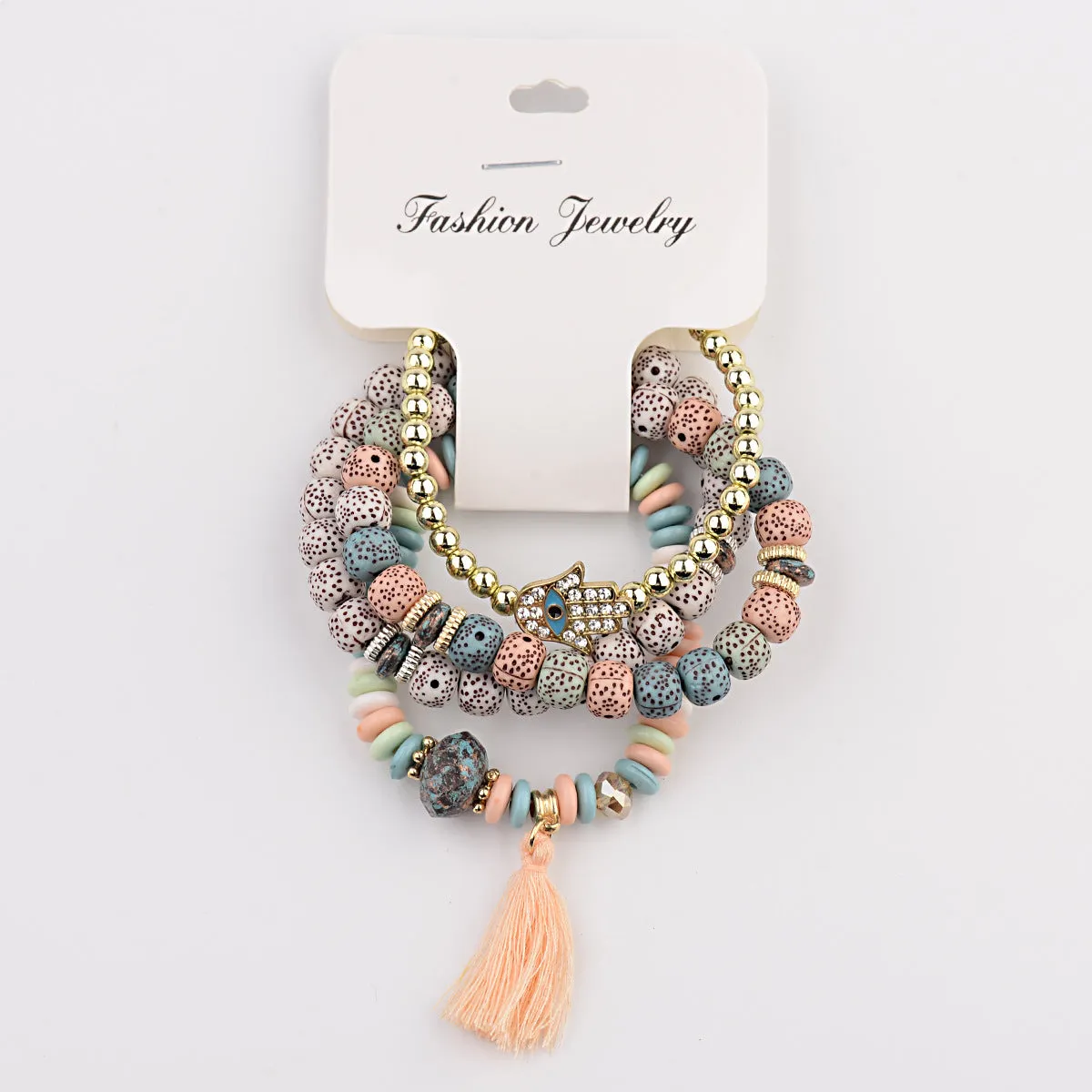 diy handmade beaded multilayer bracelet