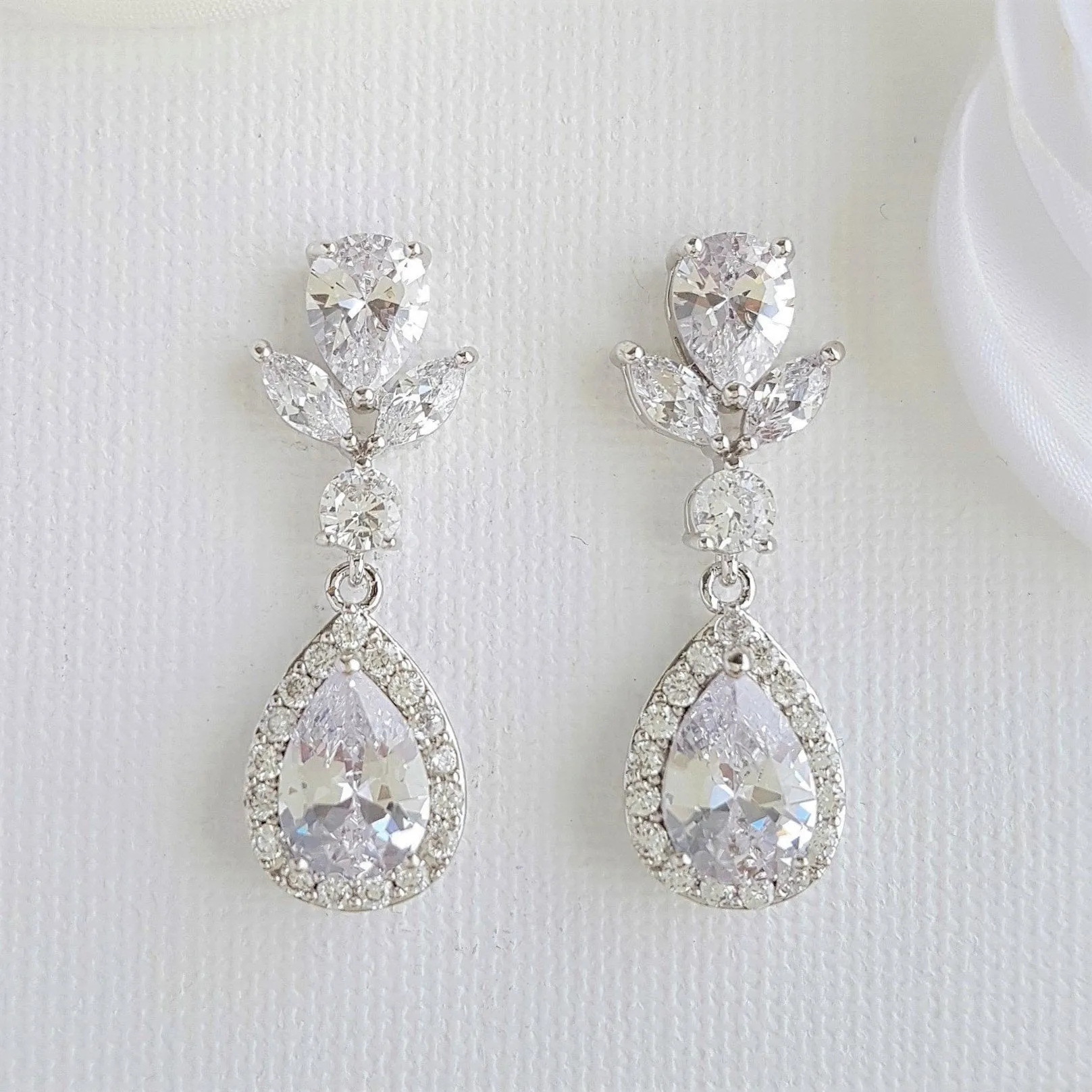 Drop Bridal Earrings Gold-Emma