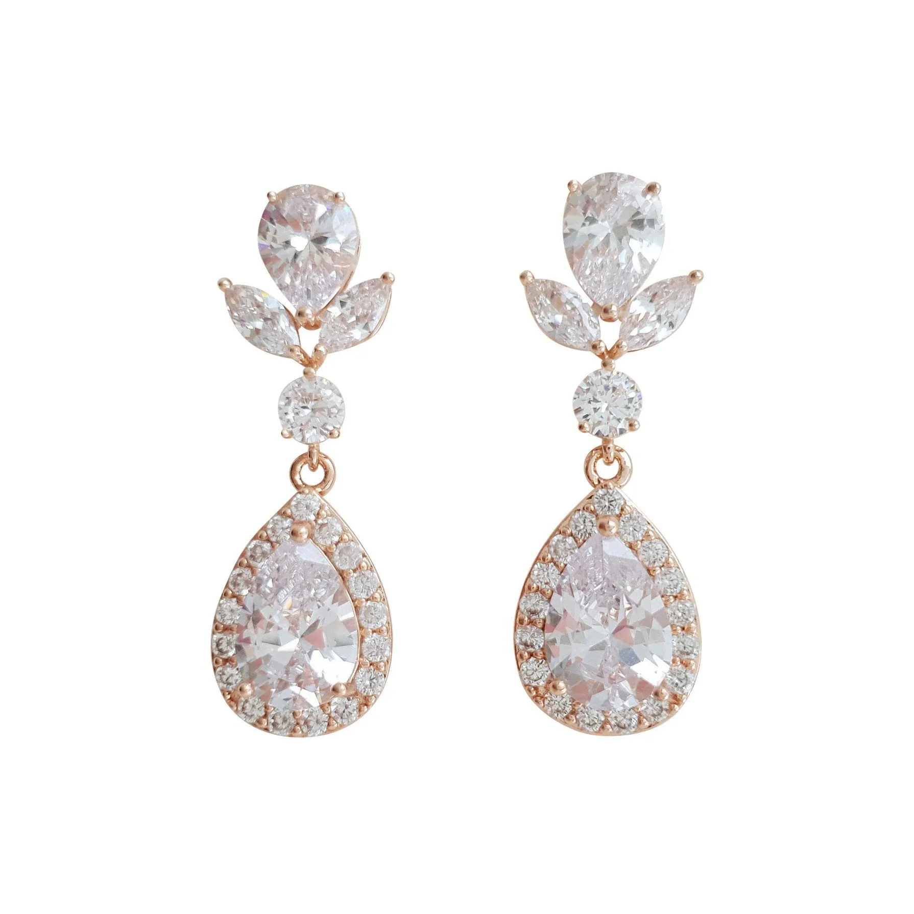 Drop Bridal Earrings Gold-Emma