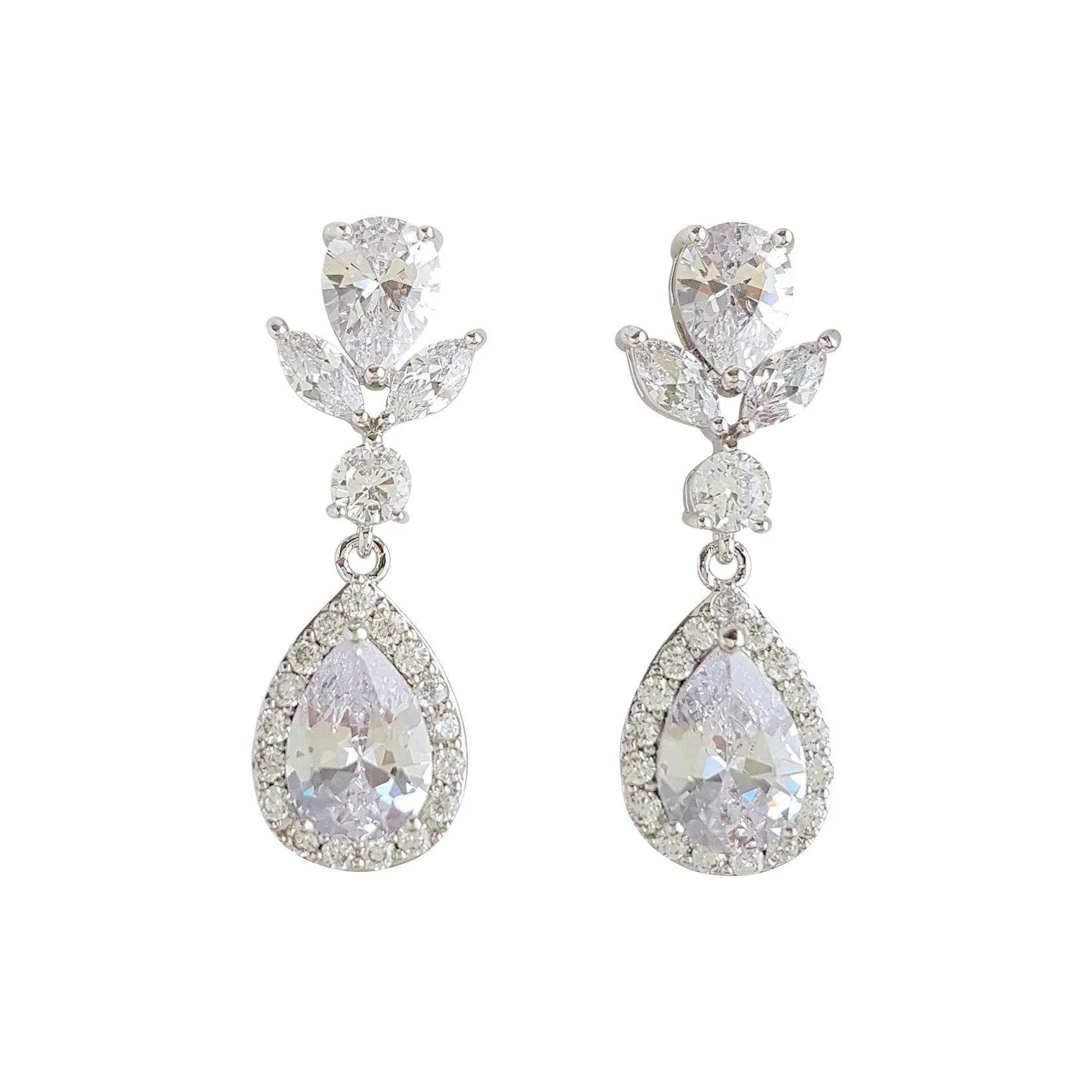 Drop Bridal Earrings Gold-Emma