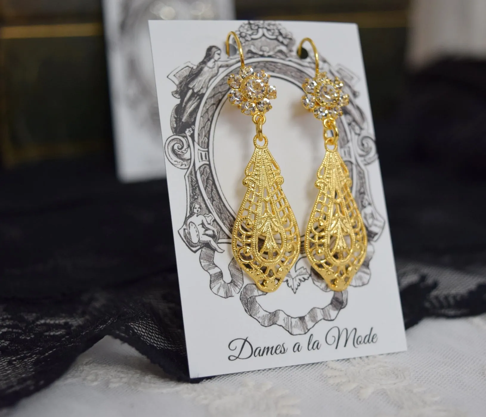 Edwardian Cluster and Dangle Earrings