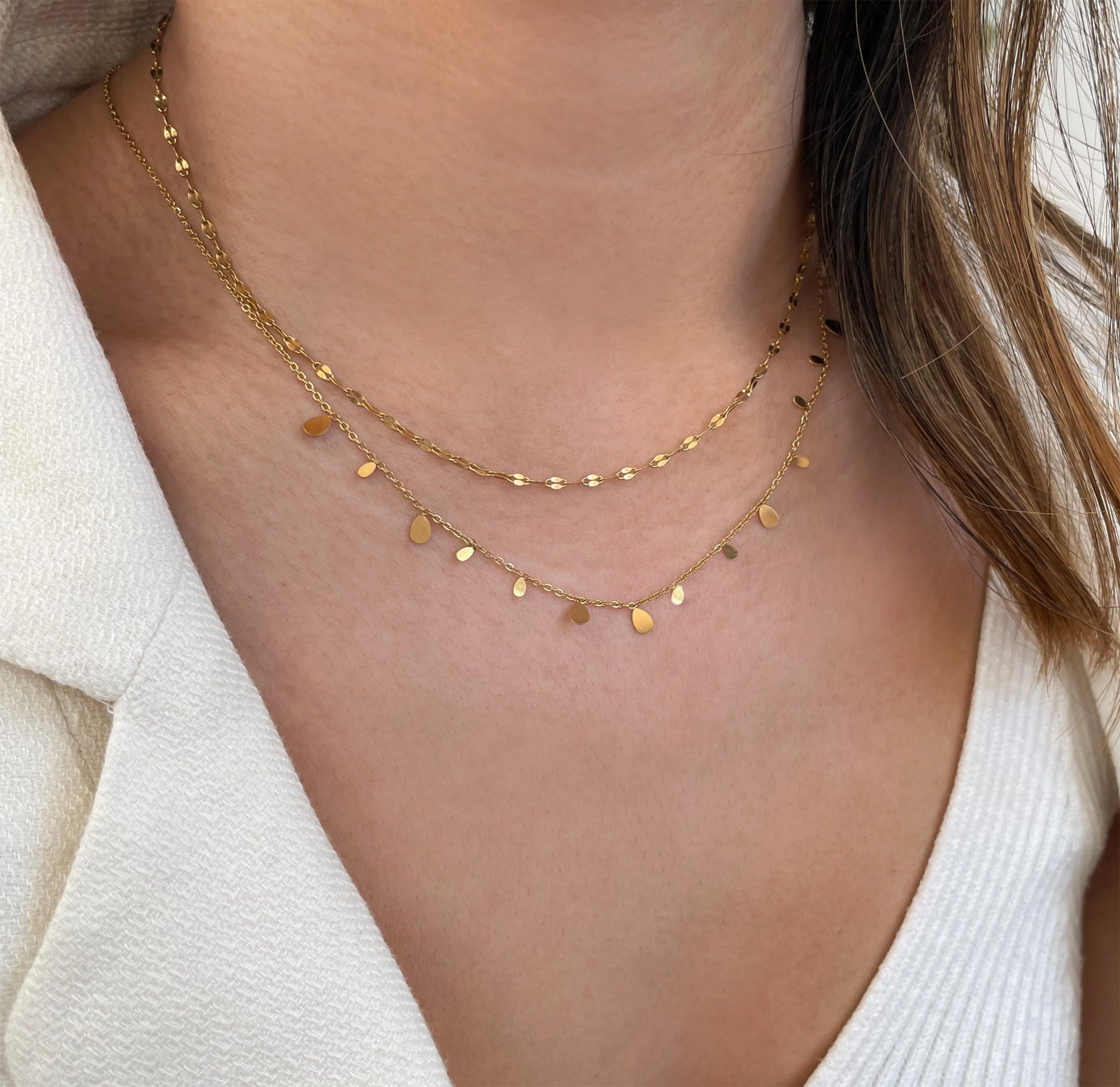 ELSIE GOLD DAINTY LACE CHAIN NECKLACE