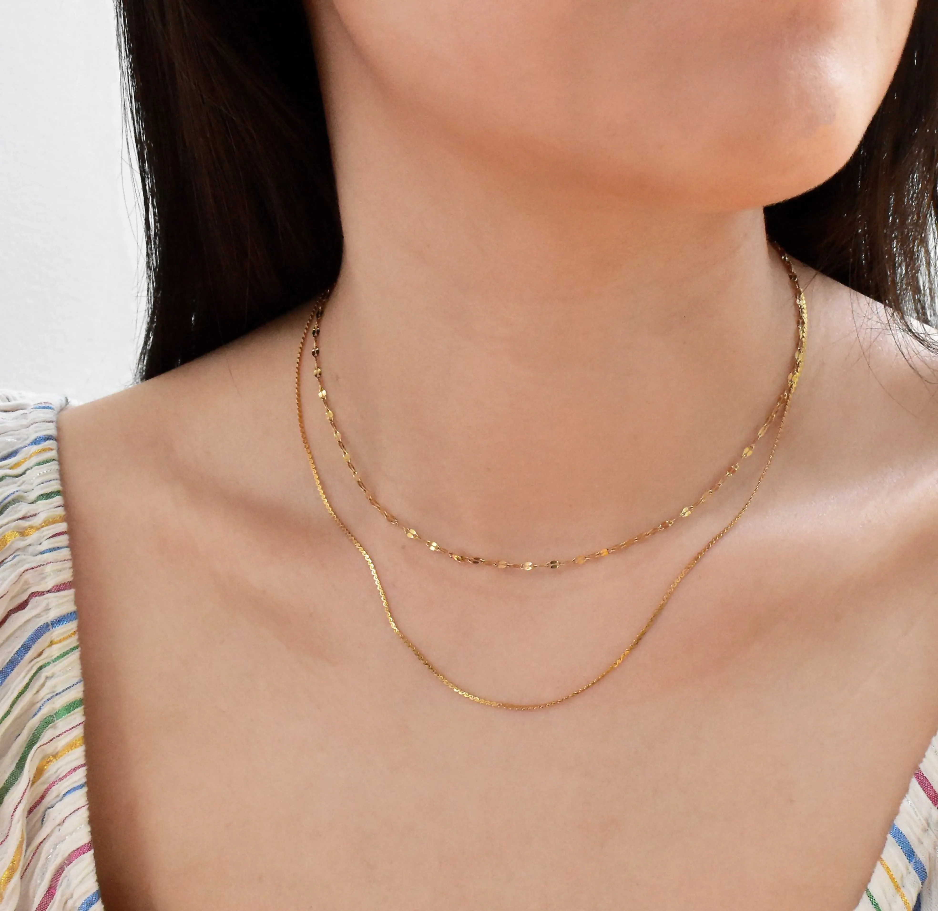 ELSIE GOLD DAINTY LACE CHAIN NECKLACE