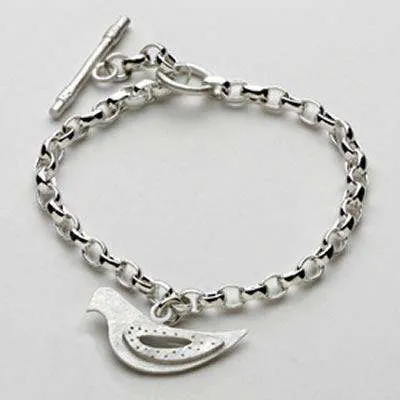 Emily Rosenfeld Sterling Silver Dove Charm Bracelet