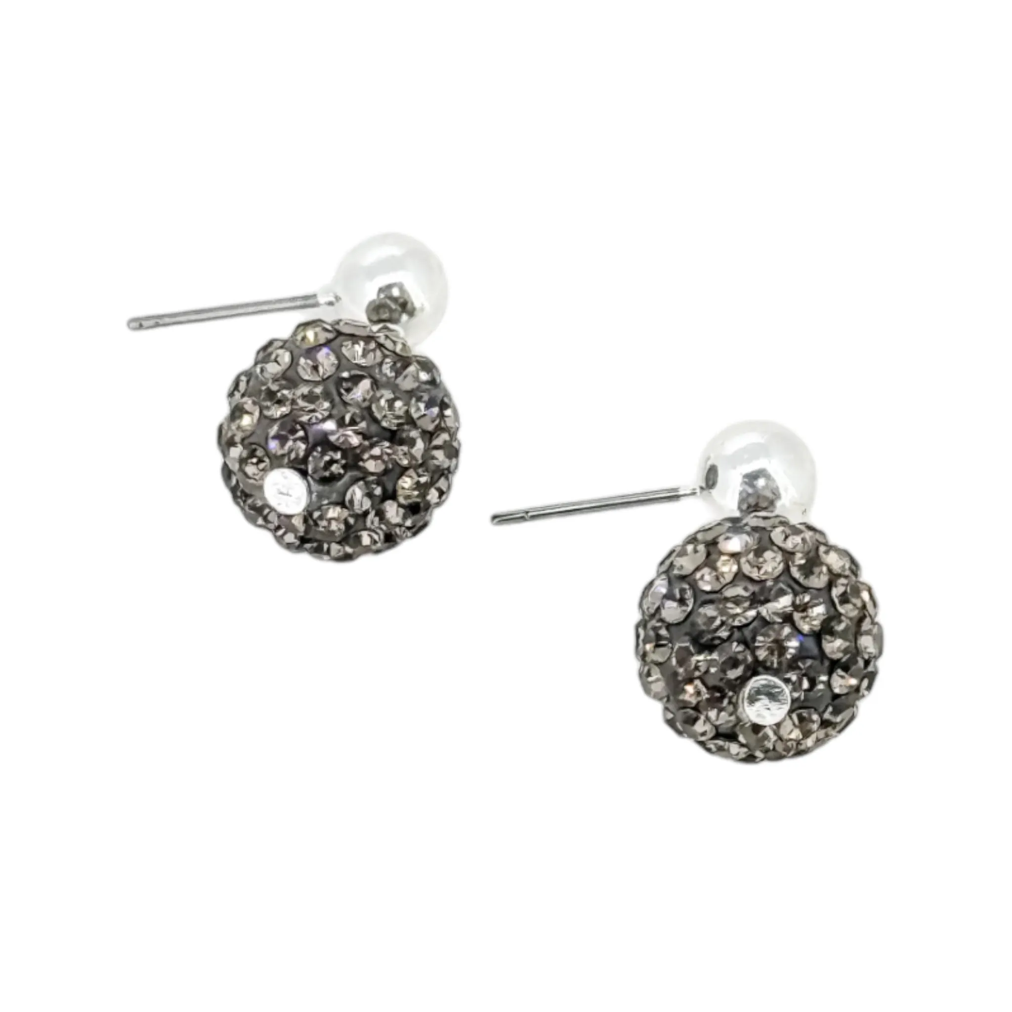 Envy Black Crystal Earrings Silver