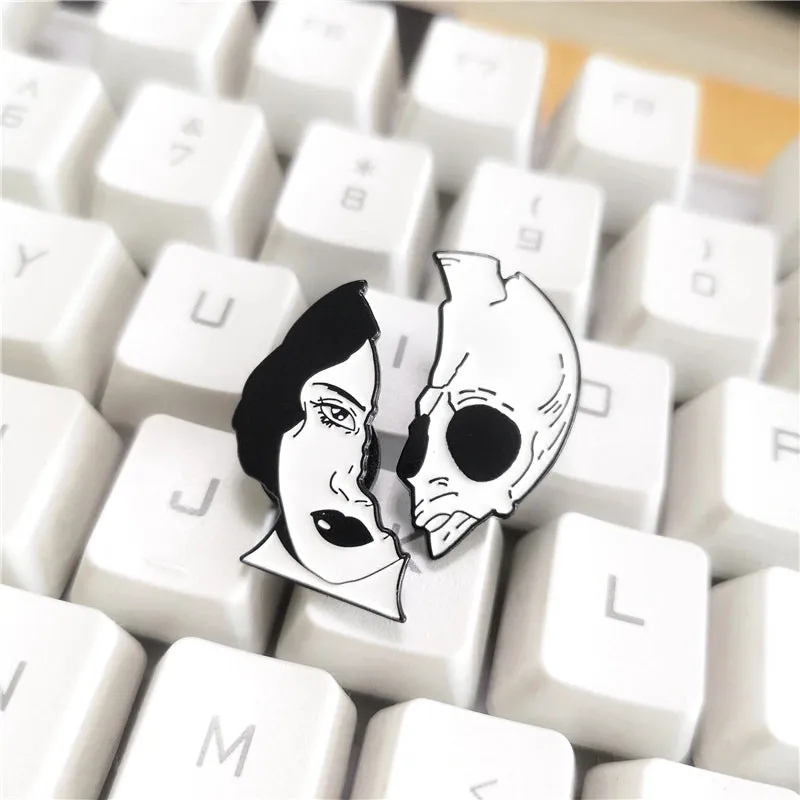 Exaggerated Pin Skull Alloy Enamel Unisex Brooches