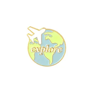 Explore The World Brooch Enamel Pin