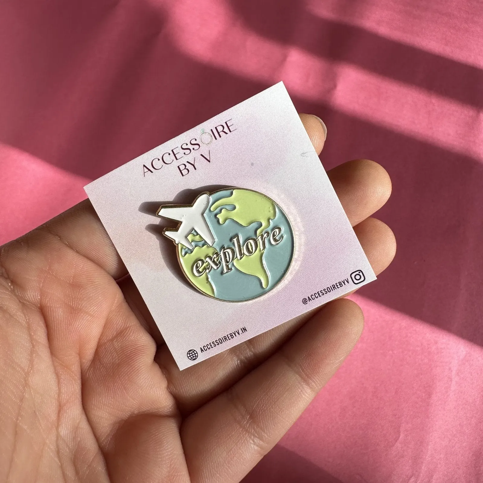 Explore The World Brooch Enamel Pin