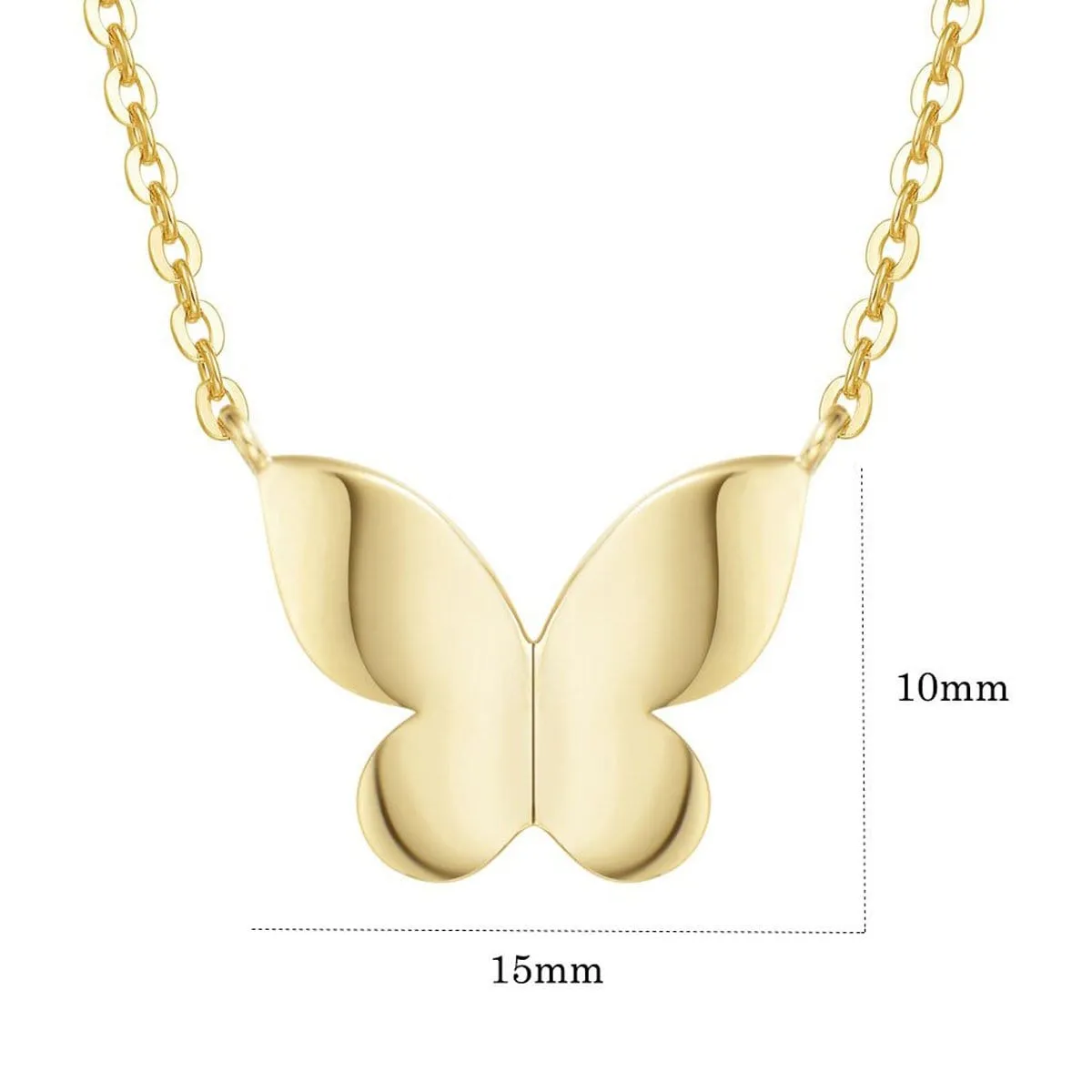 FANCIME "Dreamy Butterfly" 14K Yellow Gold Necklace