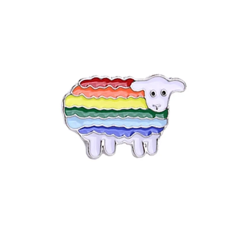 Fashion Pin Clouds Rainbow Heart Shape Alloy Enamel Unisex Brooches