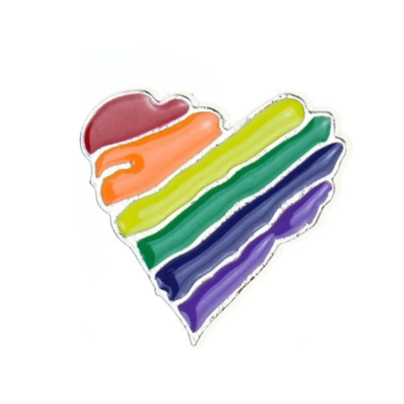 Fashion Pin Clouds Rainbow Heart Shape Alloy Enamel Unisex Brooches