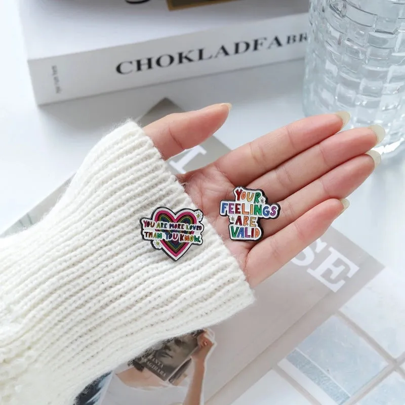 Fashion Pin Letter Heart Shape Alloy Enamel Unisex Brooches