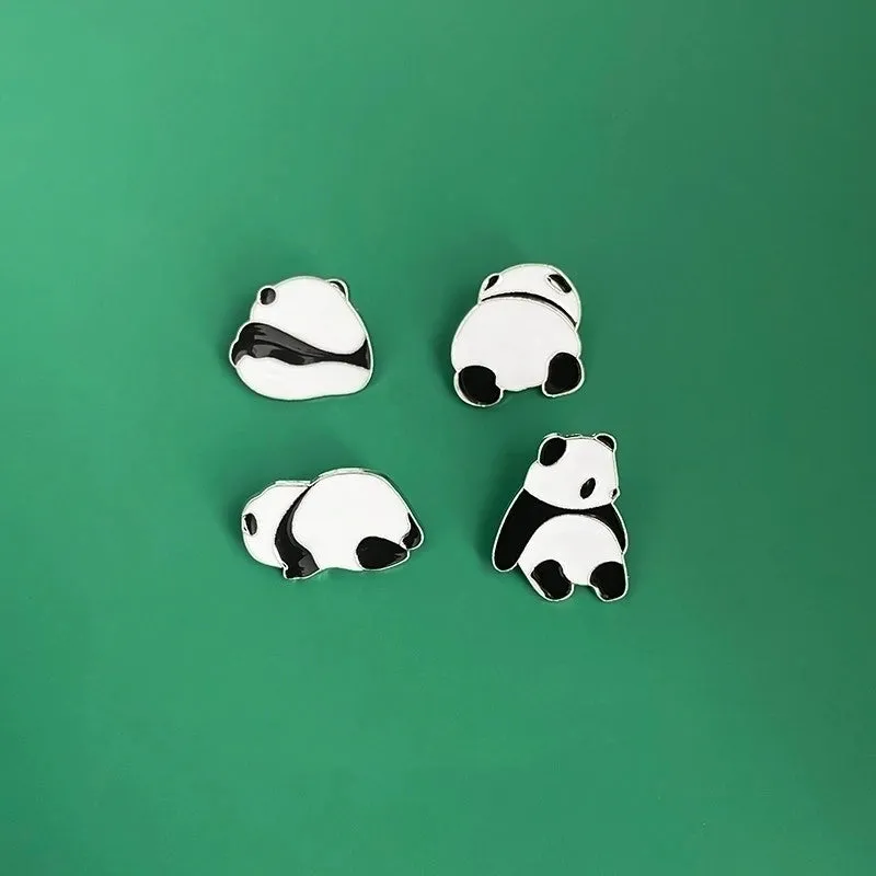 Fashion Pin Panda Alloy Enamel Gold Plated Unisex Brooches