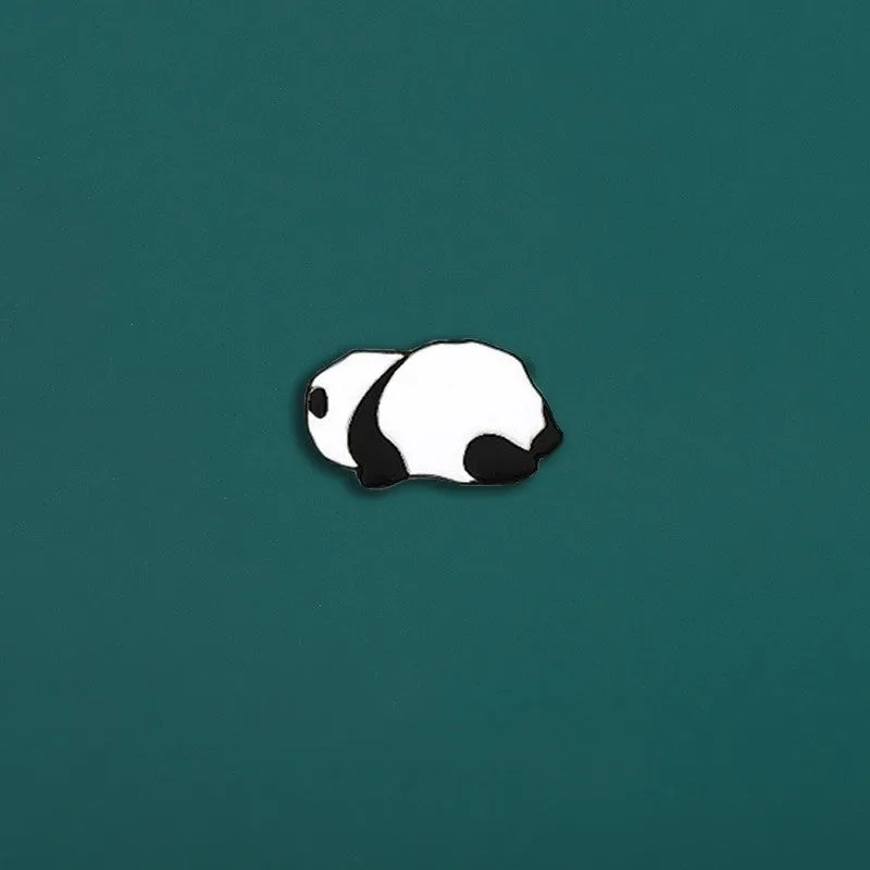 Fashion Pin Panda Alloy Enamel Gold Plated Unisex Brooches