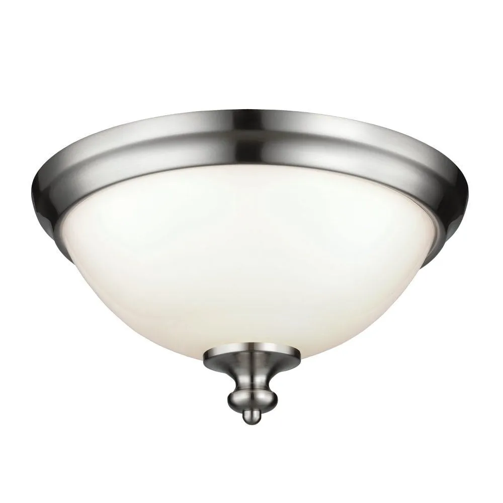 Feiss FE/PARKMAN/F BS Parkman Flush Mount Brushed Steel