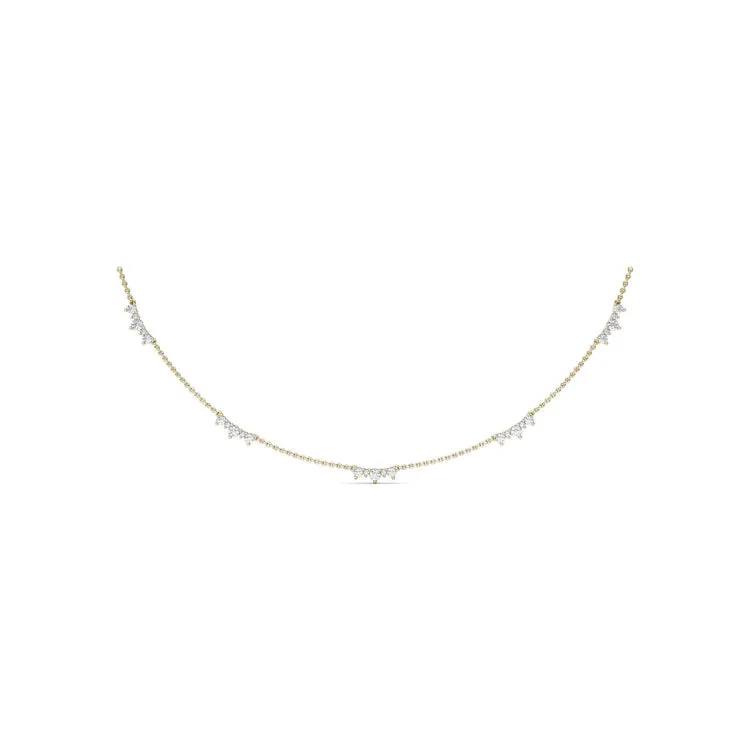 Five Stone Diamond Station Necklace