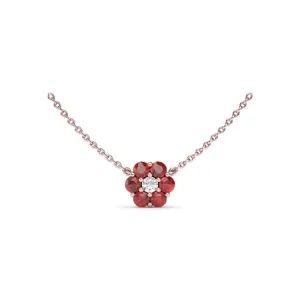 Floral Ruby and Diamond Necklace