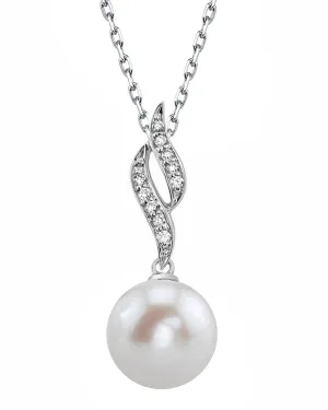 Freshwater Pearl & Diamond Flame Pendant