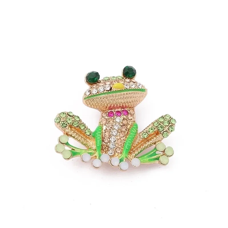 Funny Pin Animal Metal Enamel Inlay Artificial Gemstones Unisex Brooches