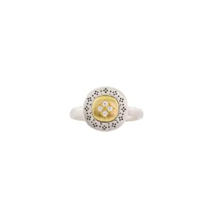 Gold & Silver Four Star Harmony Diamond Ring