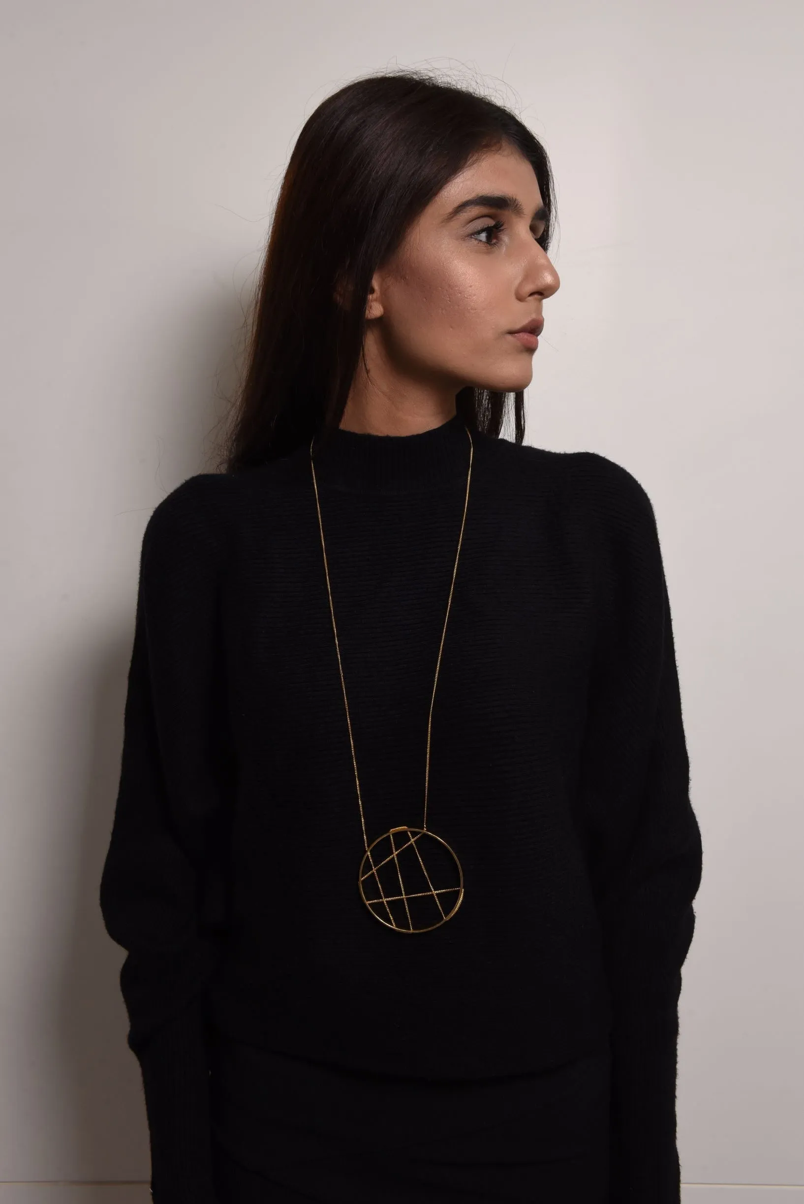 Gold Brass Necklaces- Confused Compass