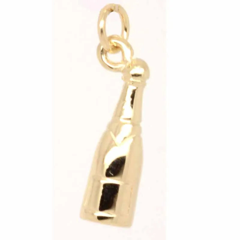 Gold Champagne Bottle Charm