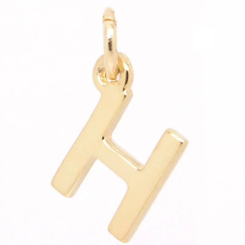 Gold Initial letter H Charm