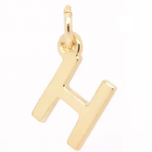 Gold Initial letter H Charm