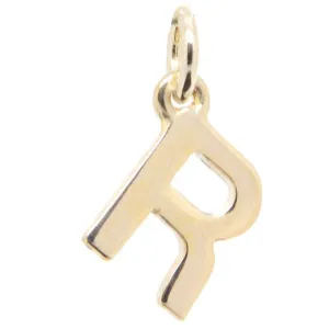 Gold Initial letter R Charm