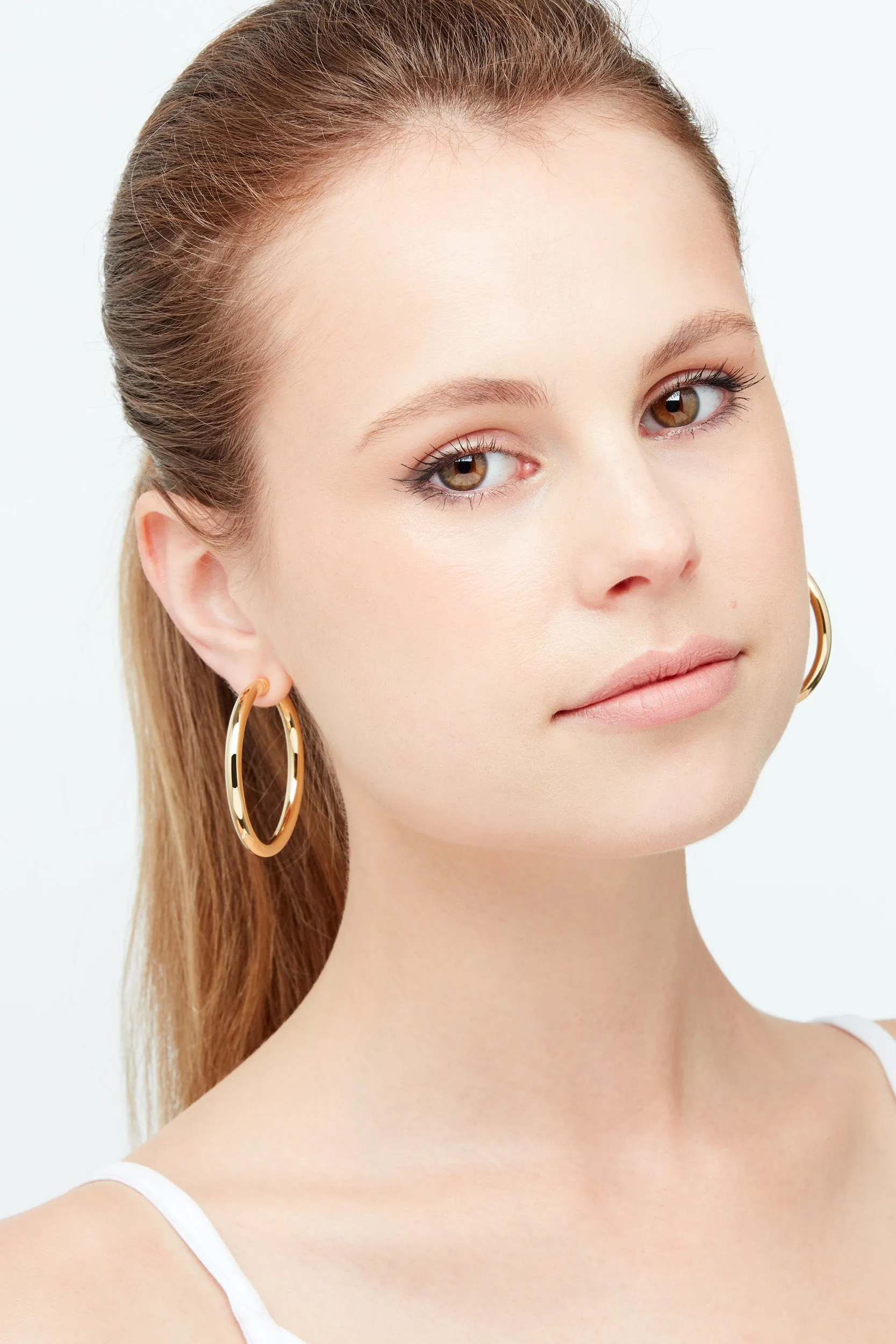 Gold Large Hoop Clip Earrings