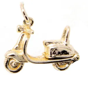 Gold Moped Scooter Charm