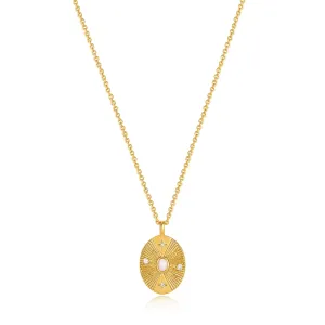 Gold Scattered Stars Kyoto Opal Disc Necklace